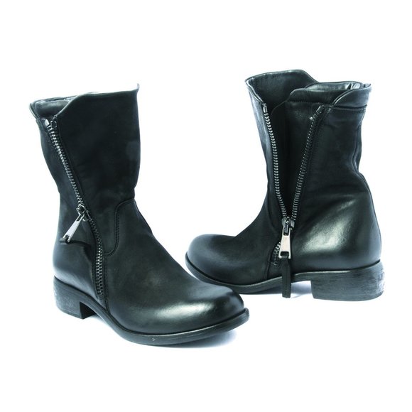 Elena Lachi Biker inspired Ankle boot Double Zip - Picture 3 of 7